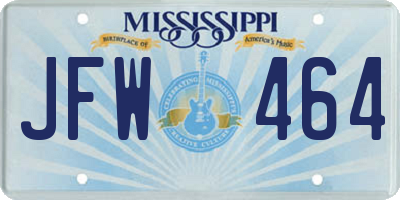 MS license plate JFW464