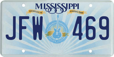 MS license plate JFW469
