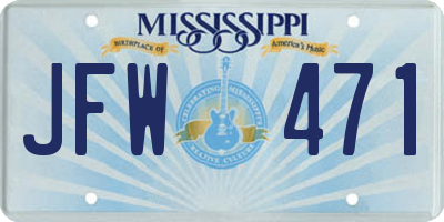 MS license plate JFW471