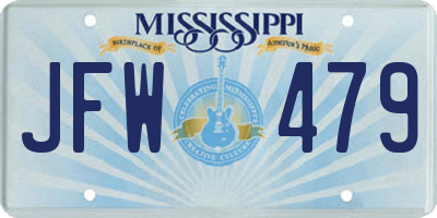 MS license plate JFW479