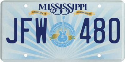 MS license plate JFW480