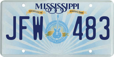 MS license plate JFW483