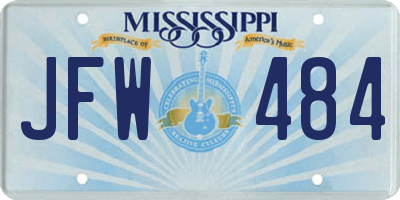 MS license plate JFW484