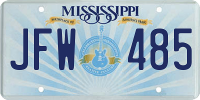 MS license plate JFW485