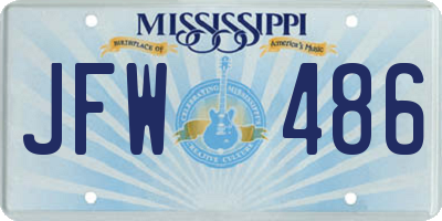 MS license plate JFW486