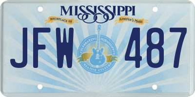 MS license plate JFW487