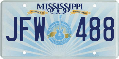 MS license plate JFW488