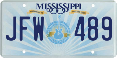 MS license plate JFW489
