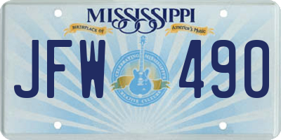 MS license plate JFW490