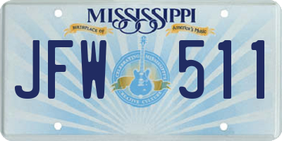 MS license plate JFW511