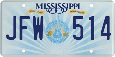 MS license plate JFW514