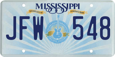 MS license plate JFW548