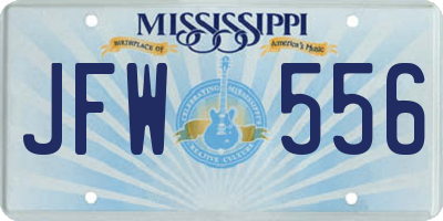 MS license plate JFW556
