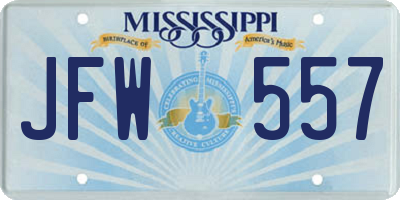 MS license plate JFW557