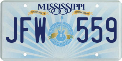 MS license plate JFW559
