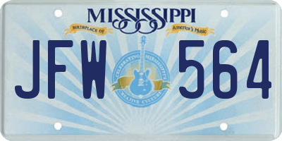 MS license plate JFW564