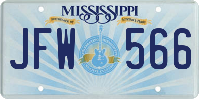 MS license plate JFW566