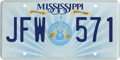 MS license plate JFW571