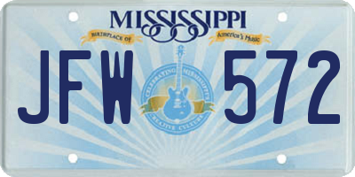 MS license plate JFW572