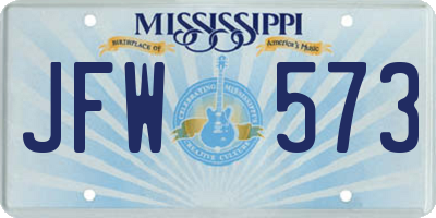 MS license plate JFW573