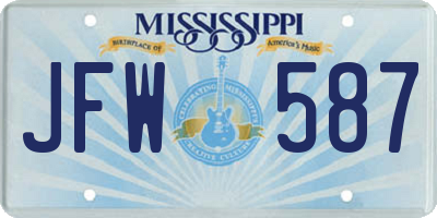 MS license plate JFW587