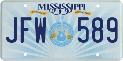 MS license plate JFW589