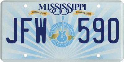 MS license plate JFW590