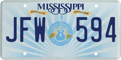 MS license plate JFW594
