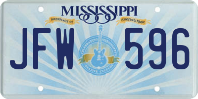 MS license plate JFW596