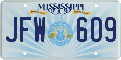MS license plate JFW609