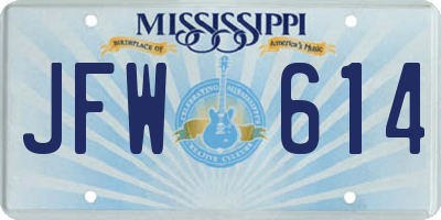MS license plate JFW614