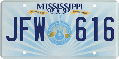 MS license plate JFW616