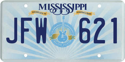 MS license plate JFW621