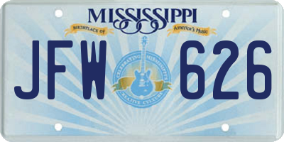 MS license plate JFW626