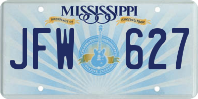MS license plate JFW627