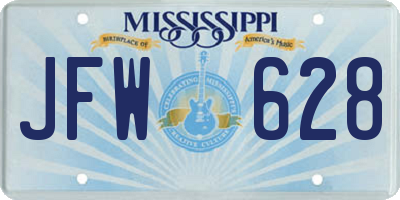 MS license plate JFW628