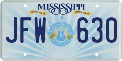 MS license plate JFW630