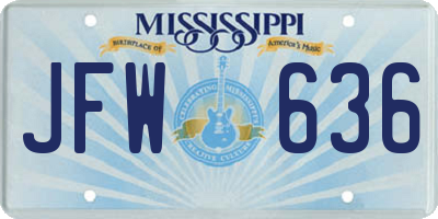 MS license plate JFW636