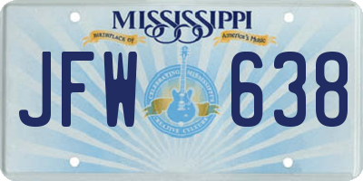 MS license plate JFW638