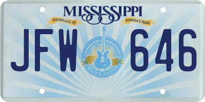 MS license plate JFW646