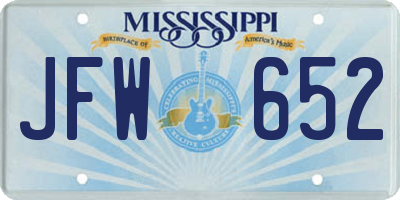 MS license plate JFW652