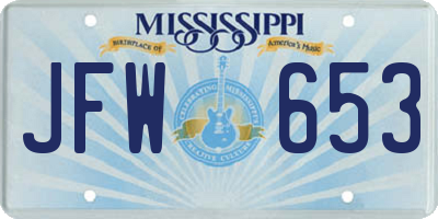 MS license plate JFW653