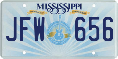 MS license plate JFW656