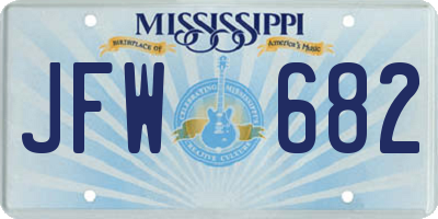 MS license plate JFW682