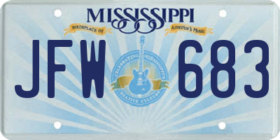 MS license plate JFW683