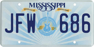 MS license plate JFW686