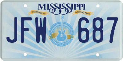 MS license plate JFW687
