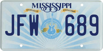 MS license plate JFW689