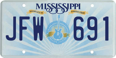 MS license plate JFW691