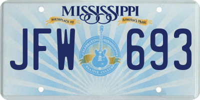 MS license plate JFW693